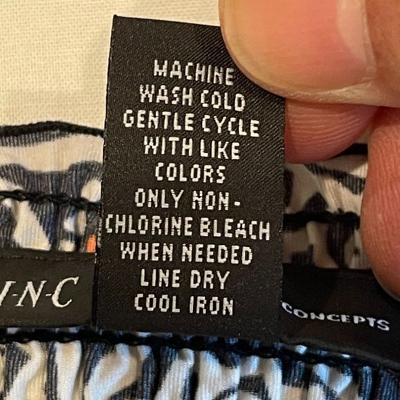 INC Women Multi Print Wrap Sundress WPL8046 Sleeveless Peplum Hem Black White XL - Picture 5 of 5